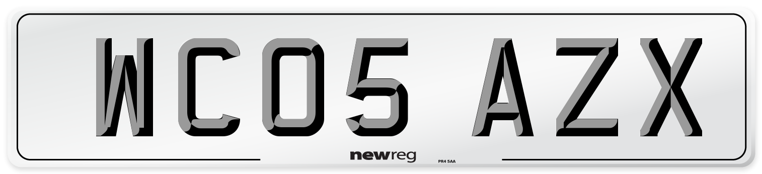 WC05 AZX Number Plate from New Reg
